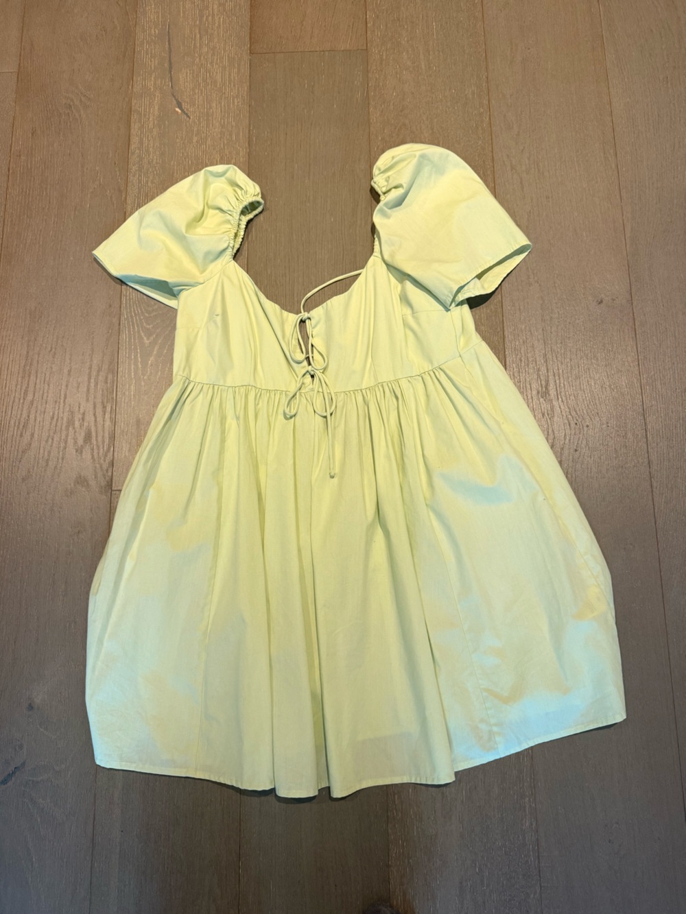 Abercrombie & Fitch Pale Lime Green Puff Sleeve Dress